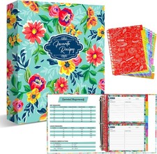 Recipe Binder 8.5 X 11 Inch 3 Ring Recipe Binder Kit With 50 Plastic Sleeves Pro