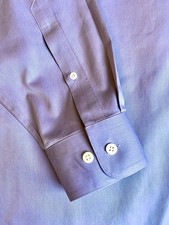 Pronto Uomo Men s 16 32/33 LS Non Iron 100 Cotton Lilac Button Down Shirt