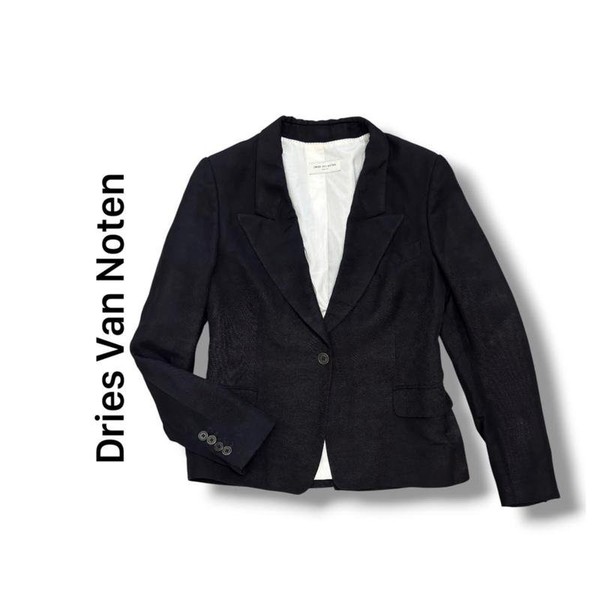 Women Dries Van Noten Blazer Black Cotton 36
