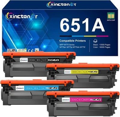 651A Toner Cartridge for HP LaserJet Enterprise 700 Color MFP M775 Series 4 Pack