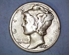 1944-D MERCURY DIME  FINE  **310-6C