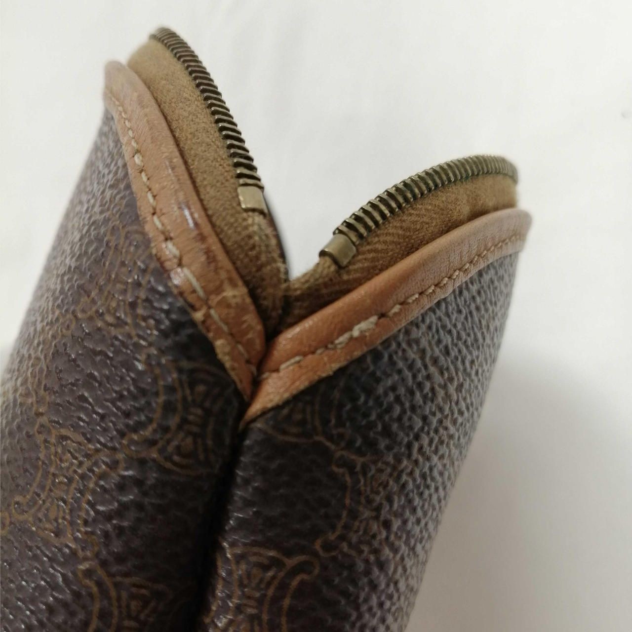 CELINE Macadam Pattern Mini Pouch Dark Brown Used - image 13