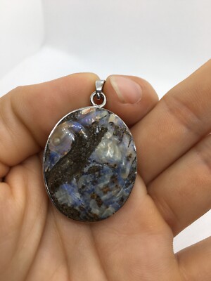 Luminance Australian Bolder Opal Swan Pendant With Sterling Silver 9.4g