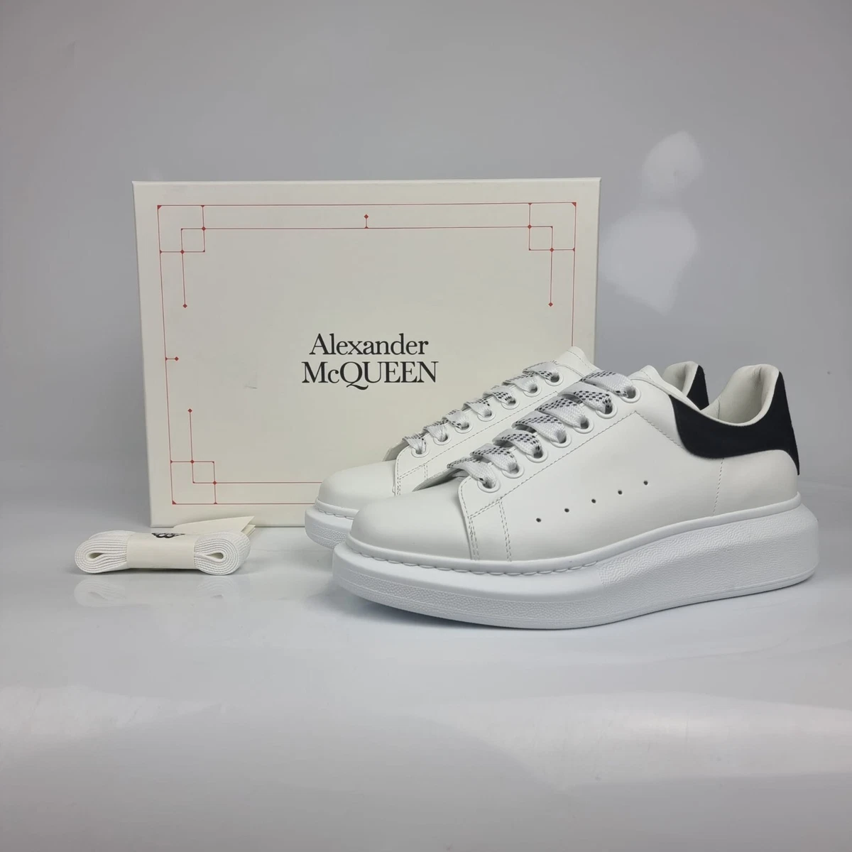 Alexander McQueen Women s Oversized White And Black Sneakers New