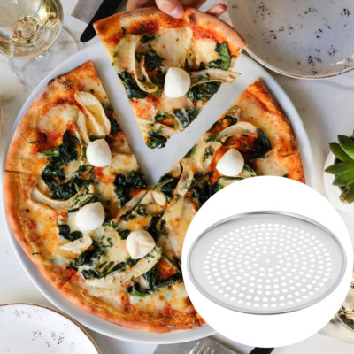 Stainless Pizza Pan Round Tray Perforated Thermal Conductivity