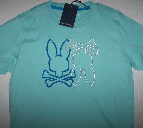 NWT Psycho Bunny WATER BALLET AQUA Winton Pima Cotton Tee Shirt Boys L 14/16