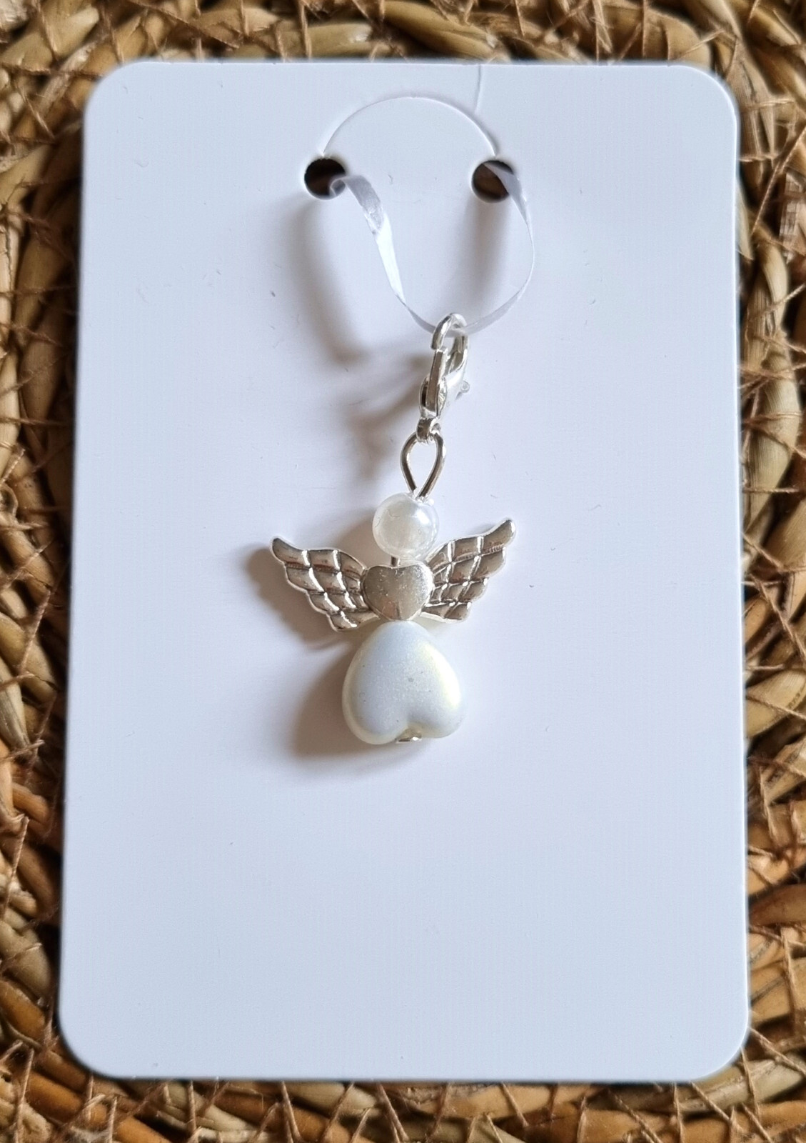 SCHUTZENGEL ENGEL ANHÄNGER mit SPRUCH GLÜCKSBRINGER silber farbig GESCHENK