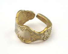 Spoon Adjustable Ring Raw brass 18mm 8US inner size 2676