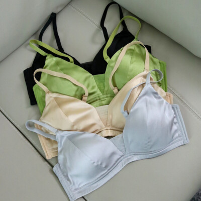 93% Mulberry Silk 7%  Spandex Women Bra Everyday Wear Wire Free Bralette  TG213