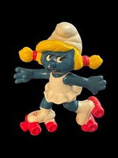 Smurf Smurfette Roller Skates 1980 Hong Kong Vintage Figure PVC Schleich