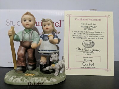 Goebel StudioHummel ''Taking a Walk - October'' 2006 Porcelain Figurine with COA