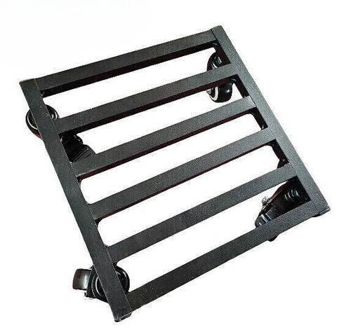 300x300mm Square Aluminium Wheel Pot Trolley With Blade Wheels Garden Plate - Picture 2 of 4