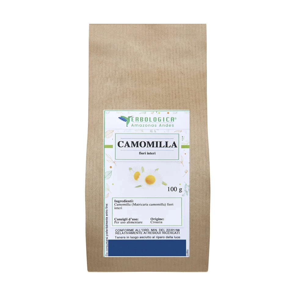 ERBOLOGICA AMAZONAS ANDES Camomilla fiori tisana, rilassante, digestiva, ottima per conciliare il riposo