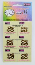 6x YBN QRS 11 Speed Quick Release-Safety Link Chain Link -- Gold (6 units)