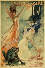 Princesse Sabbat Folies Bergere vintage theatre poster repro 16x24