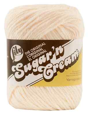 Spinrite 102001-1004 Sugar'n Cream Yarn - Solids-Soft Ecru 2.5 oz/ 120 yds