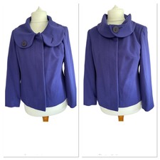 Manuel Purple Wool/cashmere Blend Jacket With Pockets Uk14 Vgc