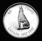 1967 50¢ silver in original mint cellophane UNC and MS