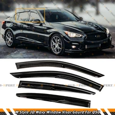 M STYLE AERO 3D WAVY WINDOW VISOR RAIN GUARD DEFLECTOR FOR 2014-24 INFINITI Q50