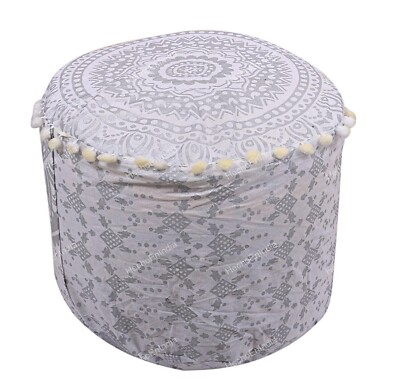 Bohemian Mandala As Per Image Ottoman Pouf Cover Seating Foot Stool 22 in
