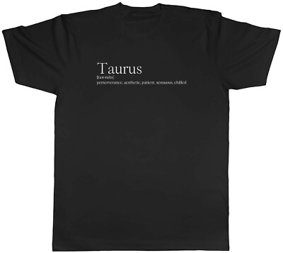 Zodiac Definition Stier Herren Unisex T-Shirt Tee Geschenk