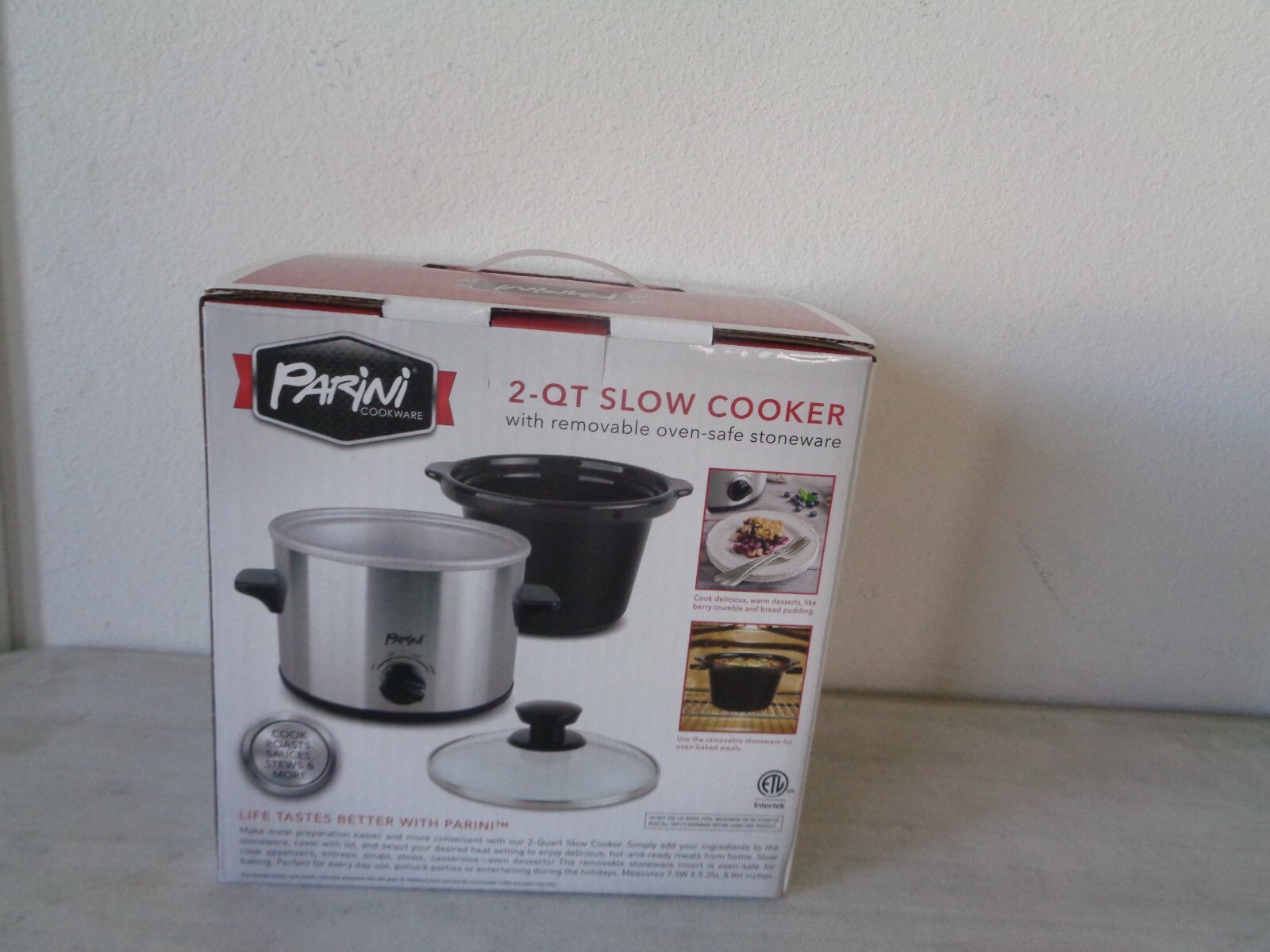 PARINI 2 Quart Slow Cooker with Removable Oven Safe Stoneware 3