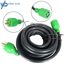 10~100FT 30A RV Extension Power Cord NEMA L14-30P to L14-30R 4 Prong Twist Lock