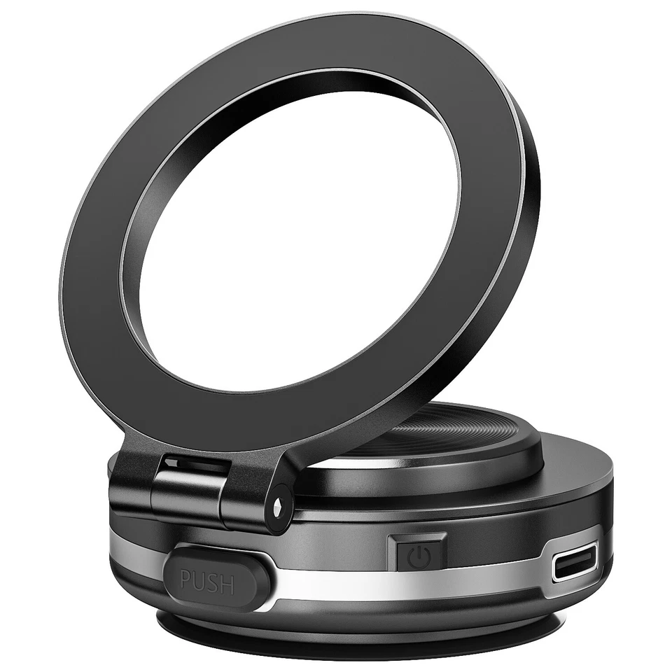 Magnetic Car Phone Holder Mount Electric Vacuum 360° Rotation Cell Phone Stand - Image 3 of 4