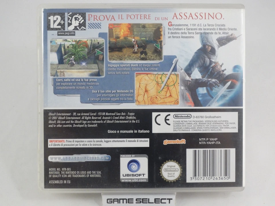 ASSASSIN'S CREED ALTAIR'S CHRONICLES NINTENDO DS 2DS 3DS PAL ITALIANO COMPLETO, foto 2 di 5