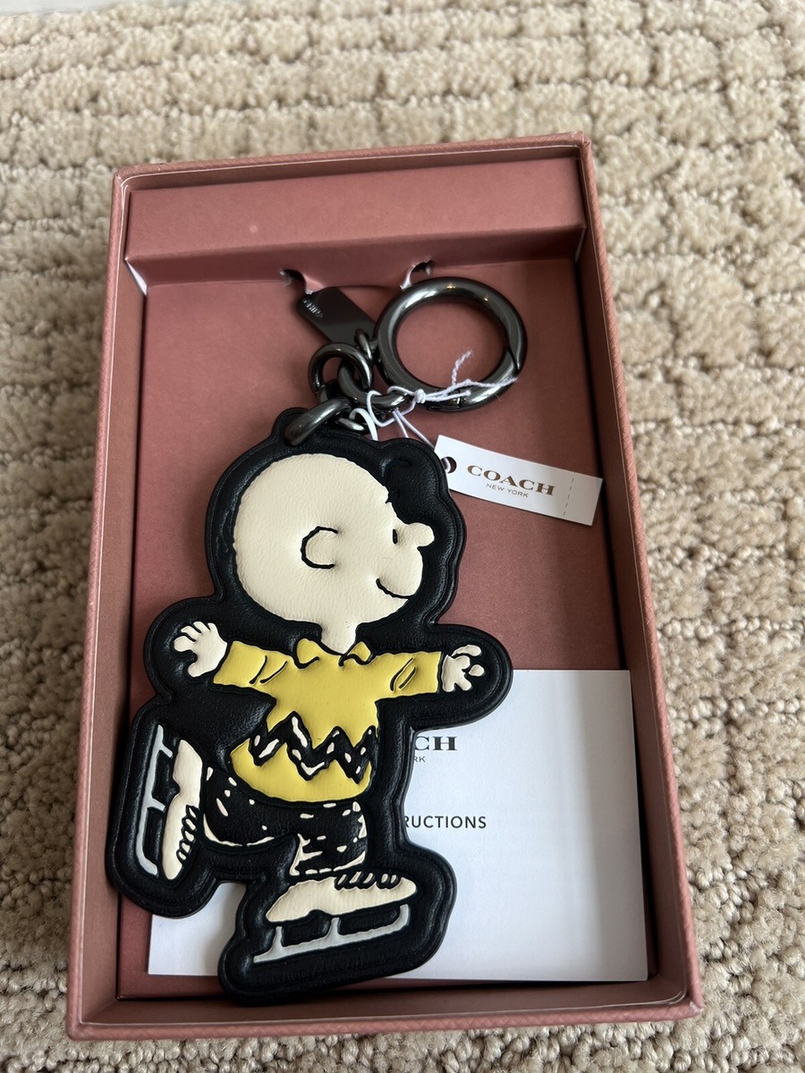 NWT - Coach X Peanuts Charlie Brown Ice Skating Keychain Original