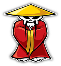 Karate Master Fighting Car Bumper Sticker Decal 4" x 5"