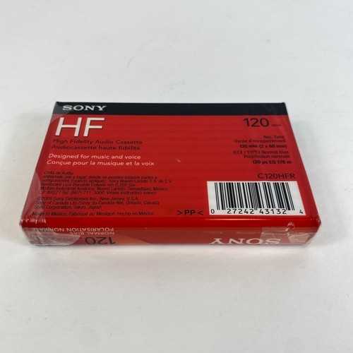 One Sony HF 120 Minute Blank Audio Normal Bias Cassette Tape - Sealed - Picture 7 of 10