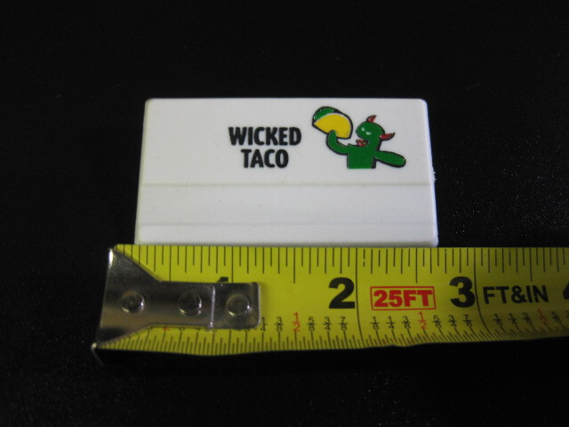 WICKED TACO RESTAURANT ** Employee Uniform Name Badge NAME TAG! ** WHITE!