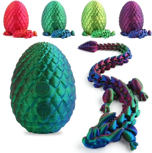 3D Dragon Egg Articulated Crystal Dragon Toys Home Office Desk Decor Fidget Toys - Picture 19 of 22