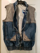 Vintage Guess Jeans Y2K Marciano Two Toned Denim Vest Jacket GRUNGE