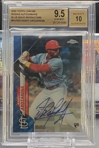 Randy Arozarena 2020 Topps Chrome BLUE WAVE Refractor #/150 Auto RC BGS 9.5/10