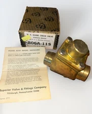 806A-11S Superior NEW In Box HVACR Globe Check Valve 1-1/8" OD 806A11S.      EB