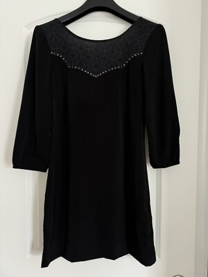 American Eagle Outfitters Black dress 3/4 sleeve Bohemian Style Womens Size 4