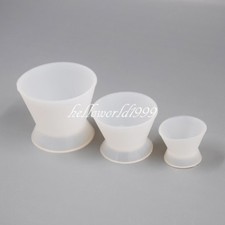 3 Pcs Dental Non-Stick Bowls Lab Silicone Mixing Dappen Acrylic Cups Flexible