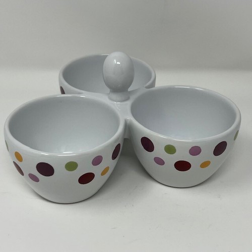 Pampered Chef Simple Additions Three Part Condiment Dish Polka Dots Retired Rare - Picture 7 of 9