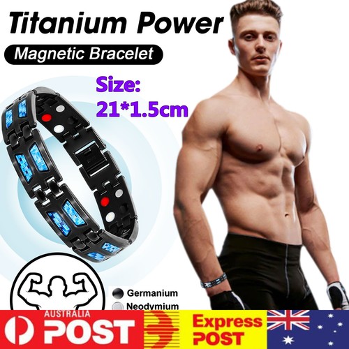 Titanium Power Bracelet Carbon Blue Therapy Double Row Ultra