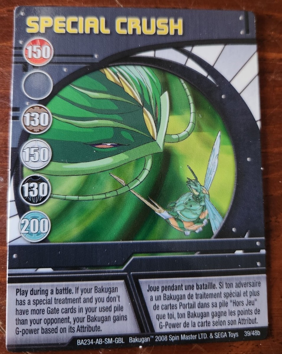 Bakugan Series 39/48B Blue Ability Card Special Crush