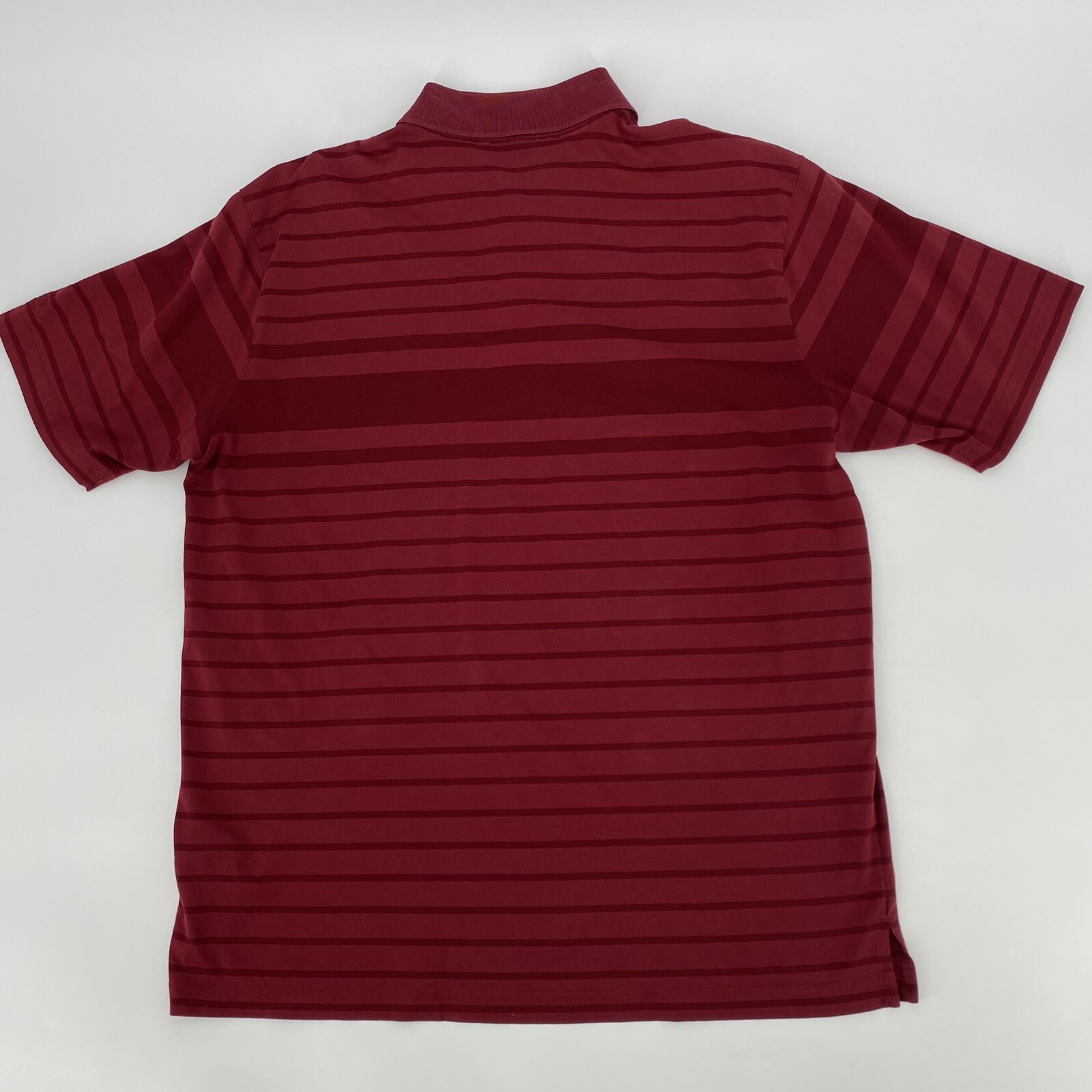 Hugo Boss Polo Shirt Mens Large Regular Fit Short Sleeve Maroon Striped Golf thumbnail 2