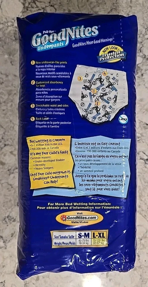 Calzoncillos vintage L-XL Jumbo Goodnites Pull-Ups 2004-2007 niños 13 unidades BMX Foto 3 de 4