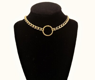 Discreet BDSM Day Collar Gold Choker Discreet Jewelry Necklace Kink Submissive