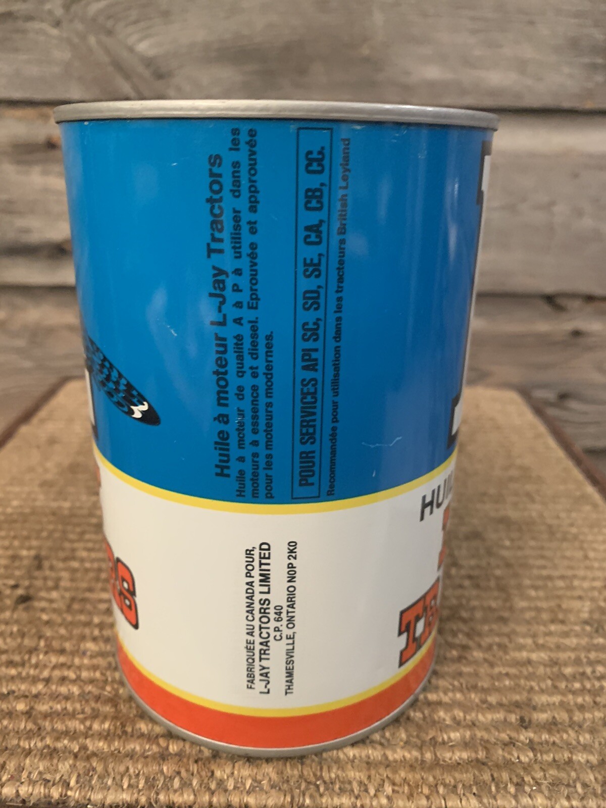 Vintage LJay Tractors Motor Oil Can eBay