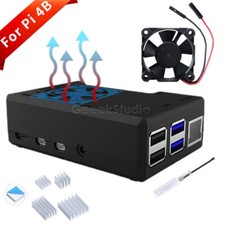 ABS Case Enclosure Kit With Cooling Fan Heatsink For Raspberry Pi 4B