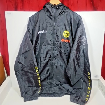 Borussia Dortmund Wind Breaker Hooded Jacket Full Zip Mens Training Top Size XL