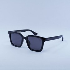 New GUCCI GG1582SK 001 Shiny Black/Grey 54-20-145 Sunglasses