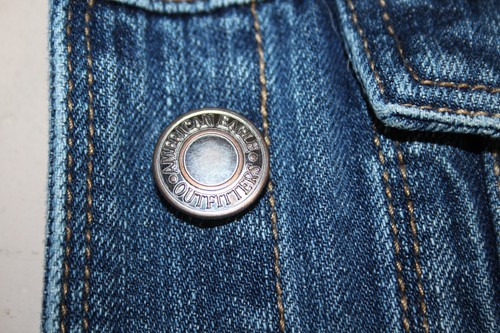 American Eagle Outfitters Jacket Cropped Distressed Denim Juniors Size S/P - Picture 3 of 15